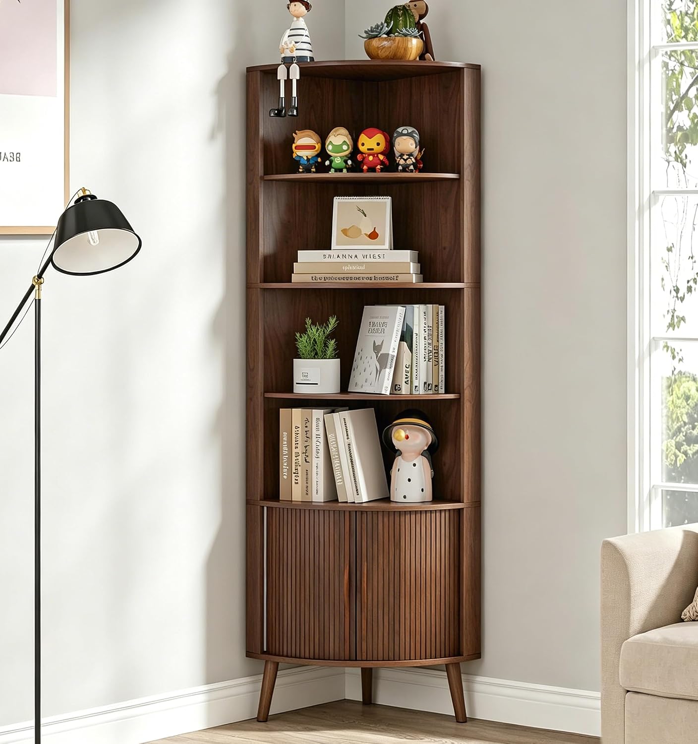 Bookshelf 5 Tier - رف زاوية من 5 طبقات، رف