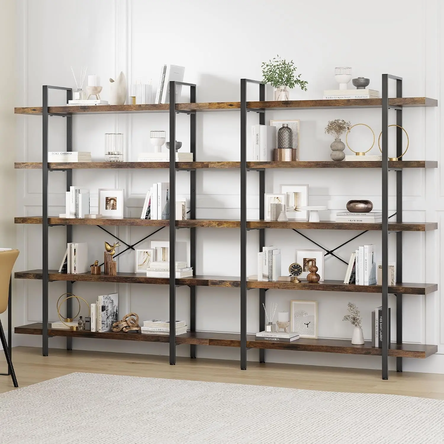 Bookshelf 5 Tier - مجموعة من 2 رفوف كتب، رف