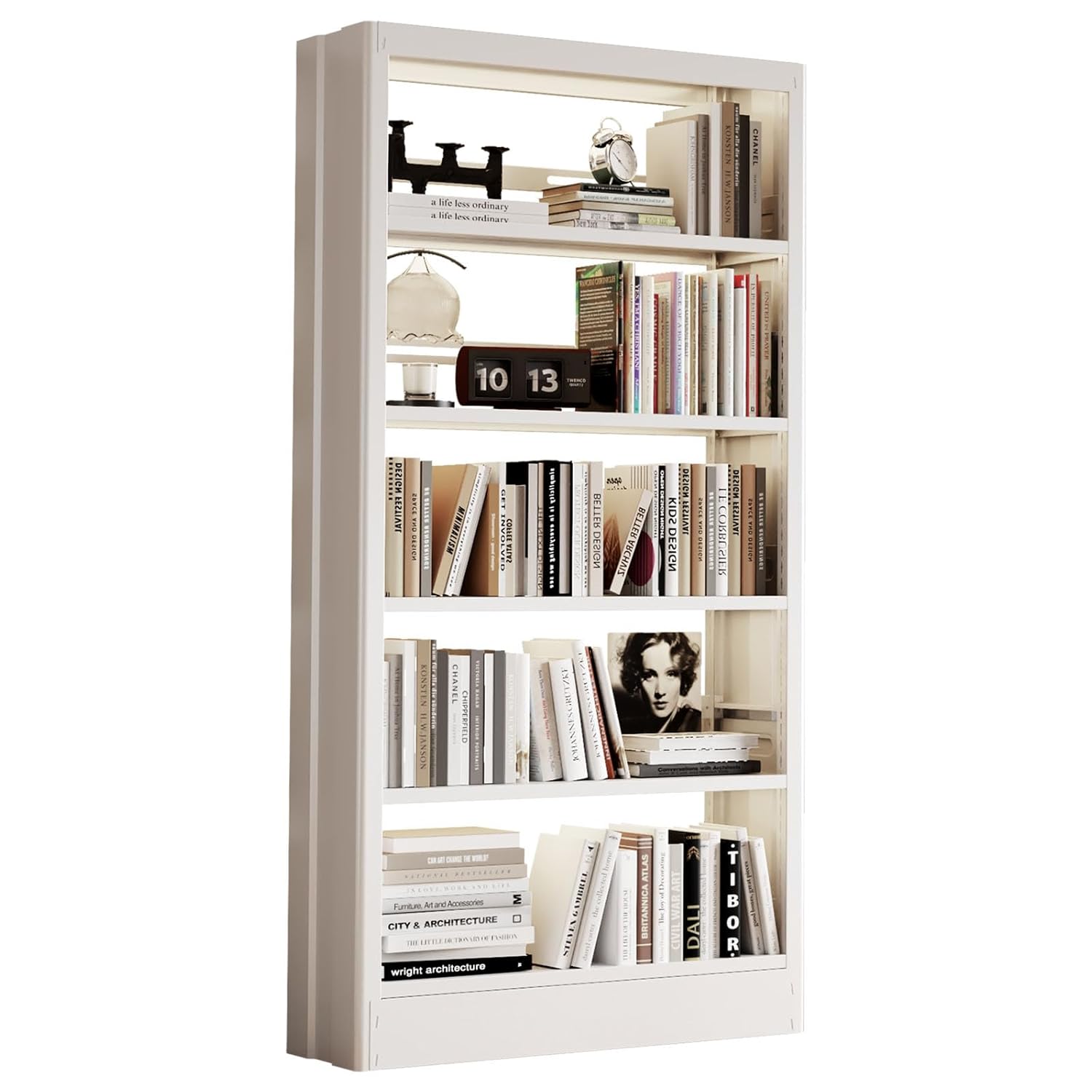 رف كتب معدني أبيض بخمس طبقات،  - مراجعة Bookshelf 5 Tier وسعره