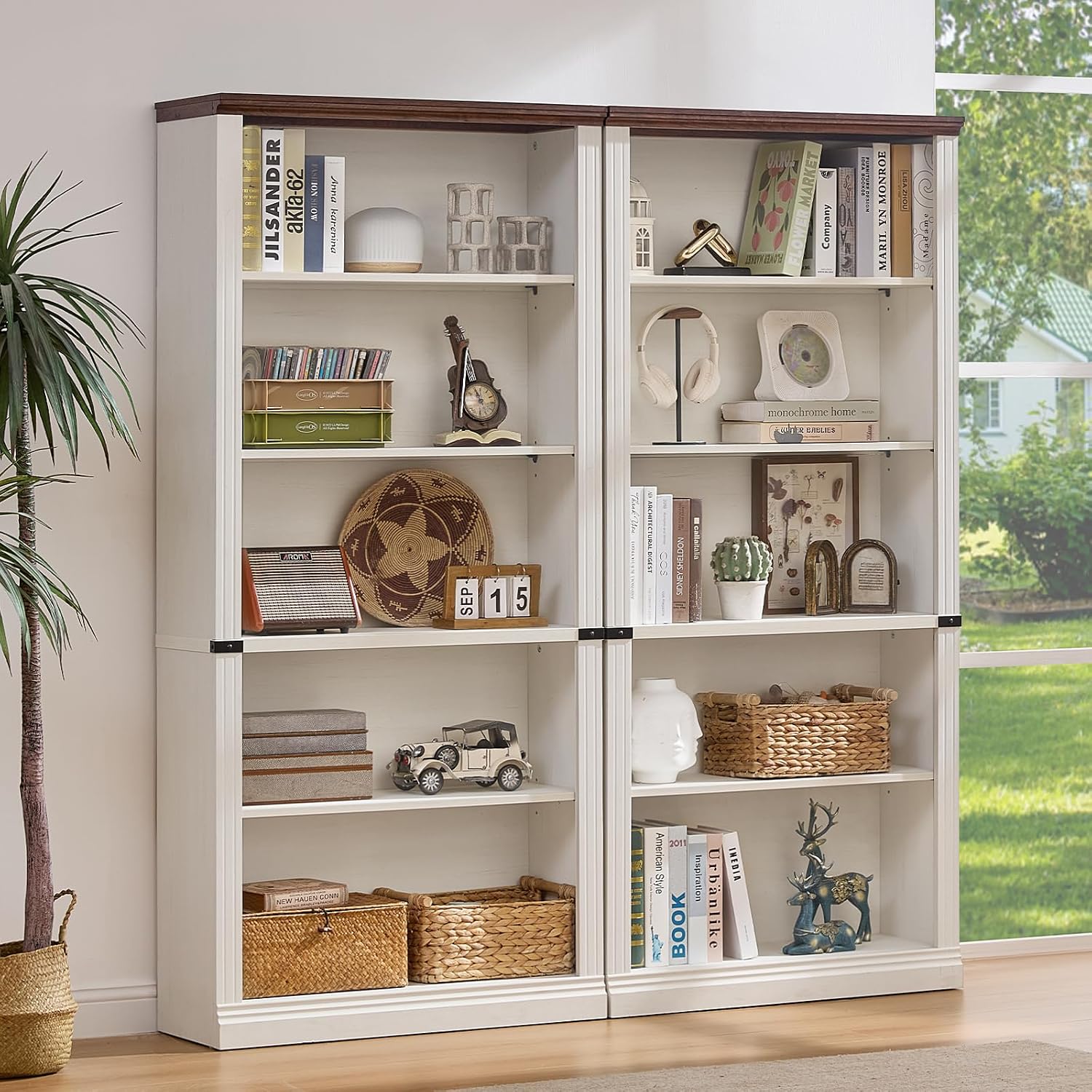 رف كتب ريفي أبيض بـ 5 طبقات، 7 - مراجعة Bookshelf 5 Tier وسعره
