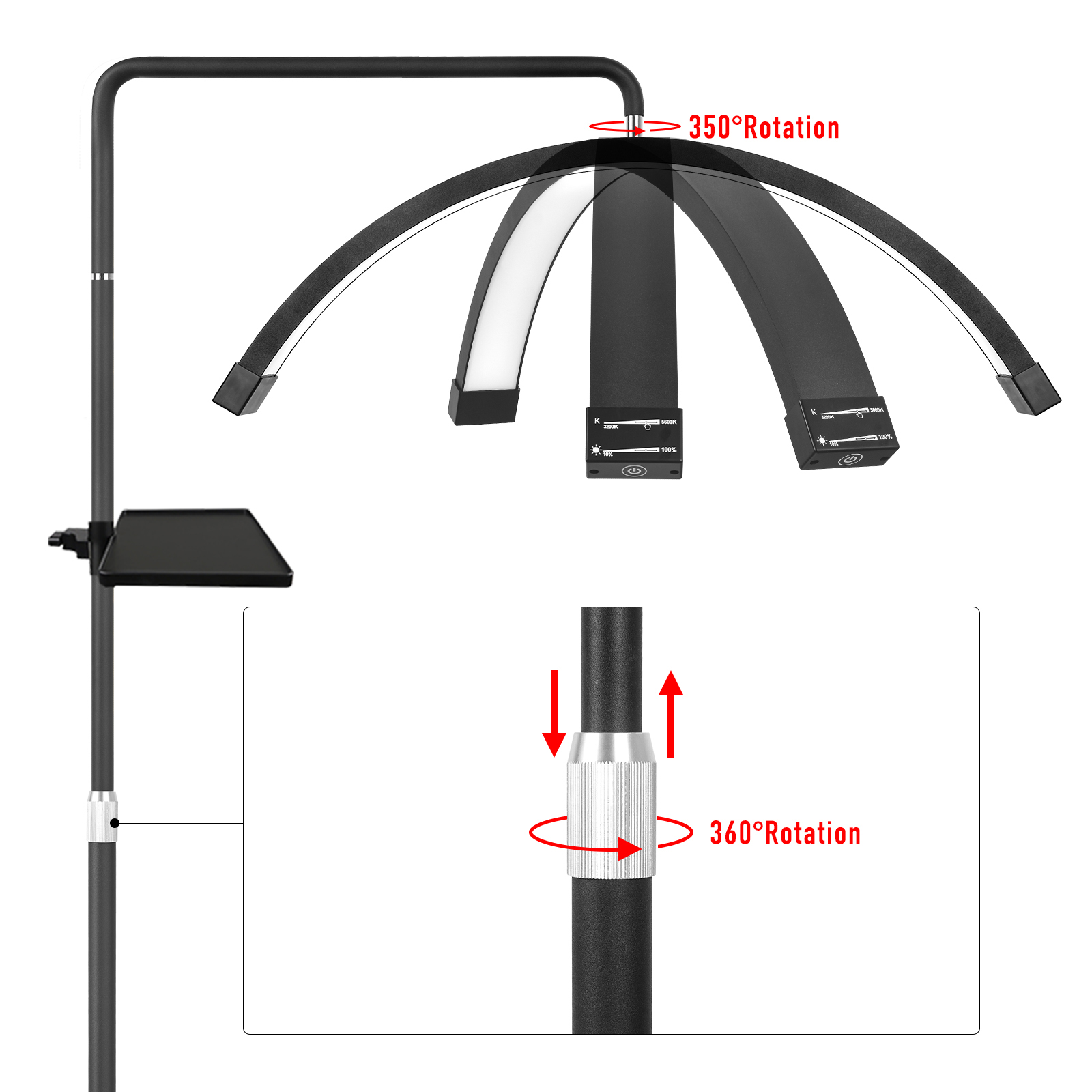 FOSOTO 40 واط عكس الضوء ثنائي  - مراجعة Floor Lamp Arched وسعره