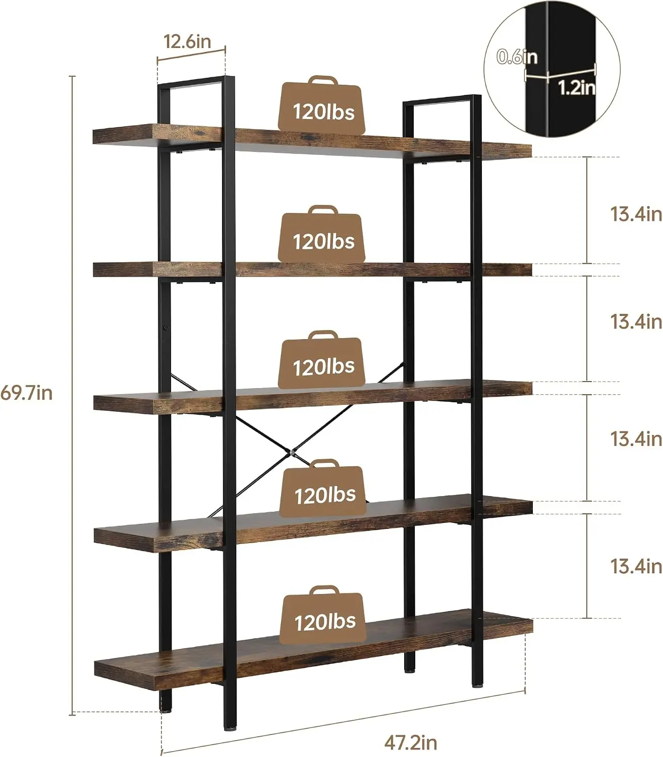 مجموعة من 2 رفوف كتب، رف كتب ص - مراجعة Bookshelf 5 Tier وسعره