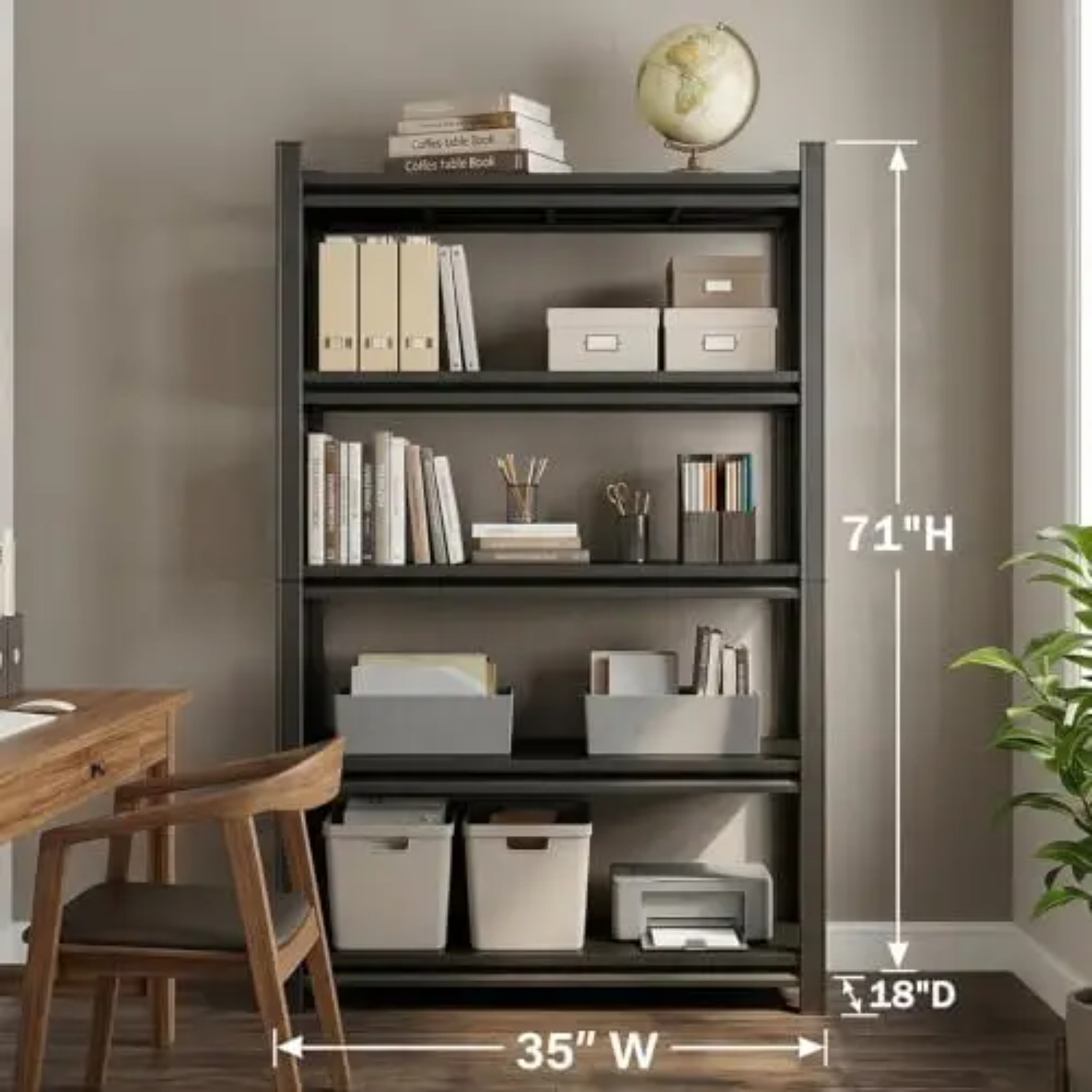 رف كتب متين بخمس طبقات، خزانة  - مراجعة Bookshelf 5 Tier وسعره