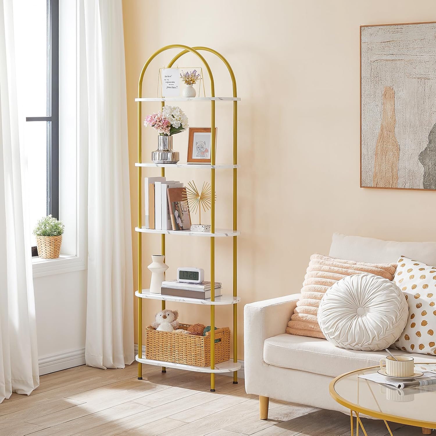رف كتب مفتوح من 5 طبقات من HOO - مراجعة Bookshelf 5 Tier وسعره