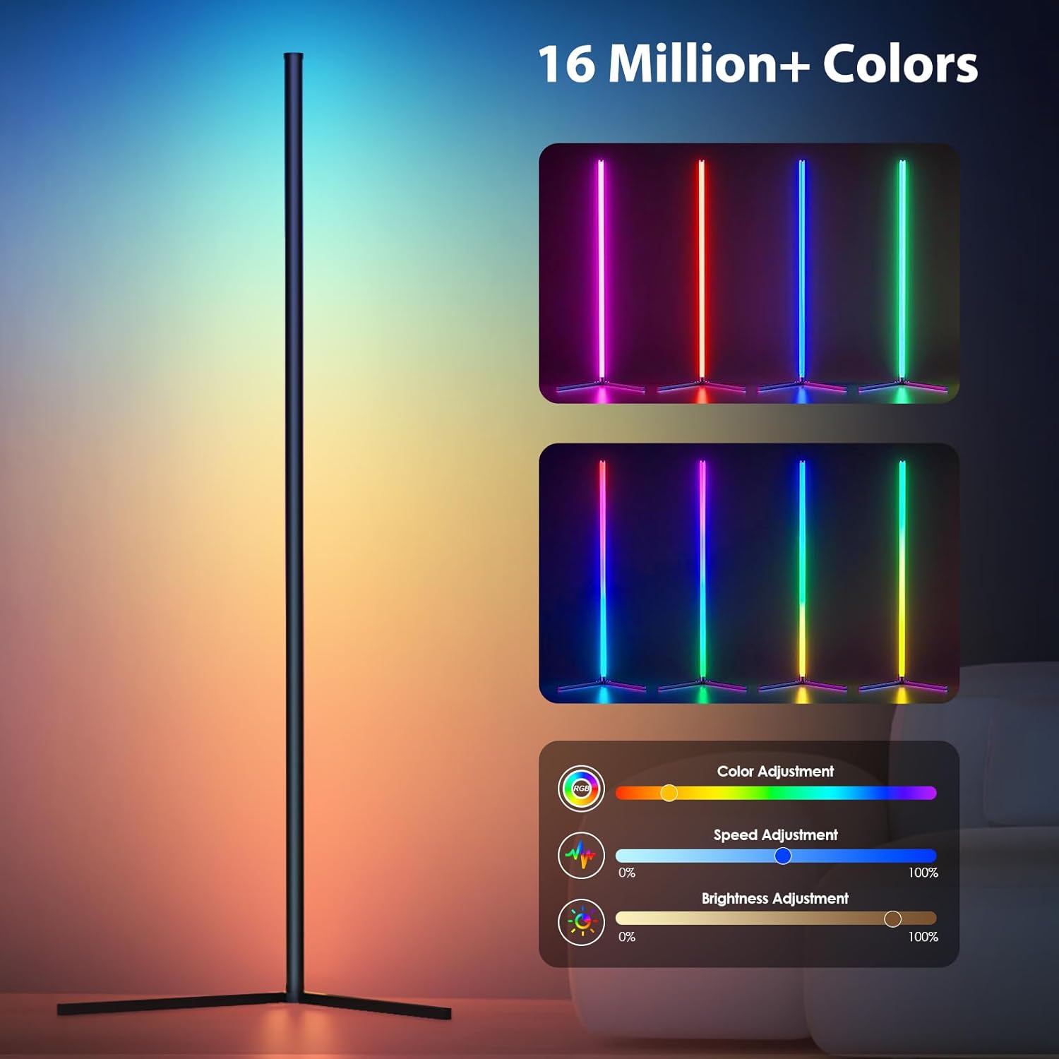 مصباح زاوية أرضي RGB بارتفا155 - مراجعة Floor Lamp Arched وسعره