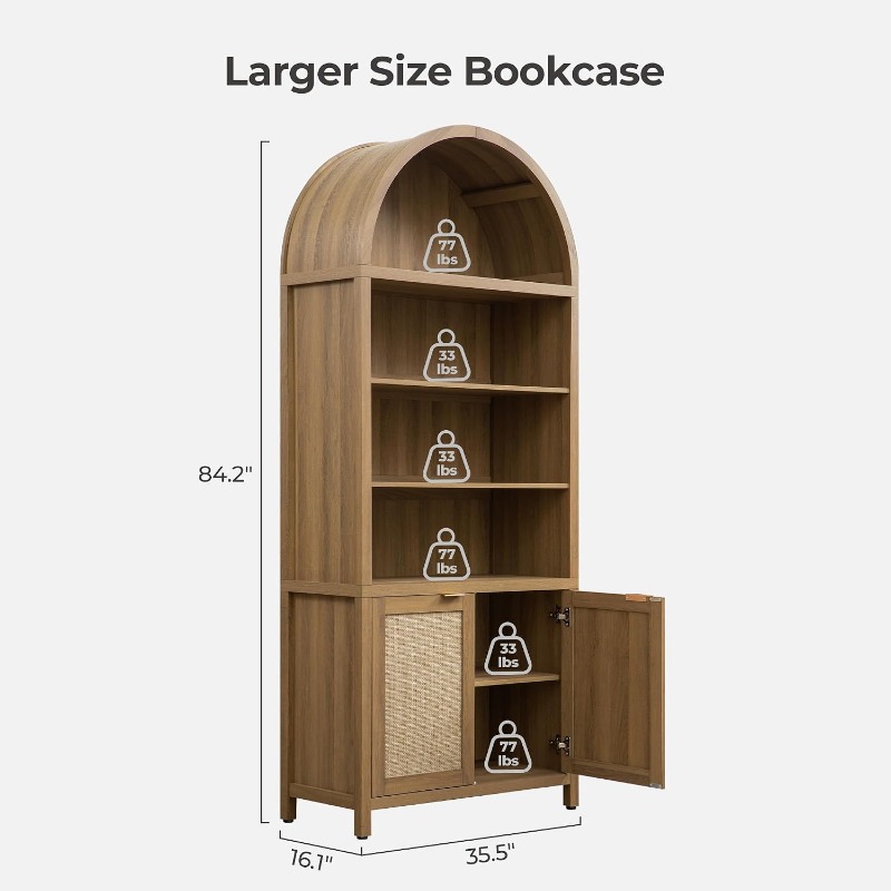 رف كتب SICOTAS بارتفاع 84.2 بو - مراجعة Bookshelf 5 Tier وسعره