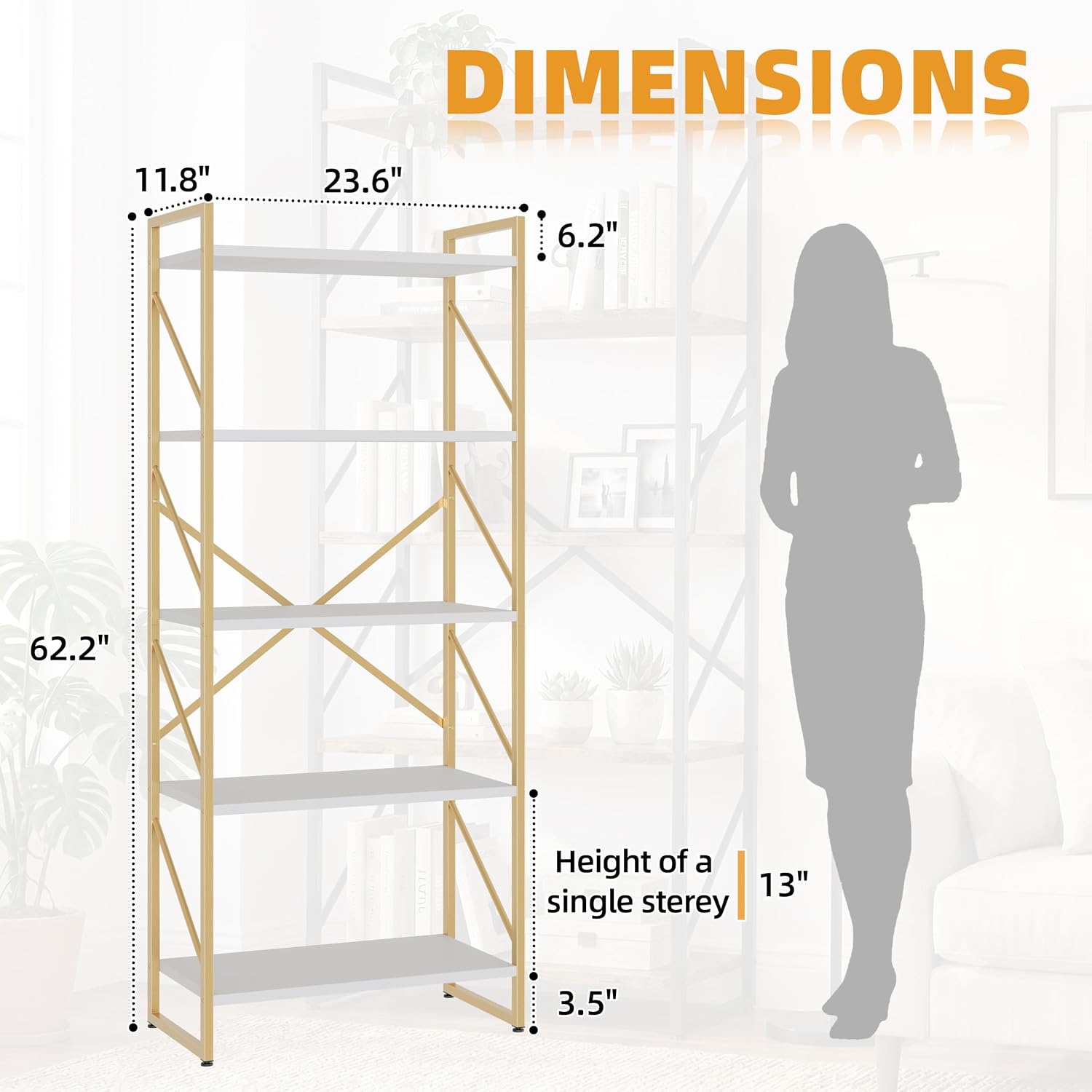 رف كتب طويل من 5 طبقات، رف تخز - مراجعة Bookshelf 5 Tier وسعره