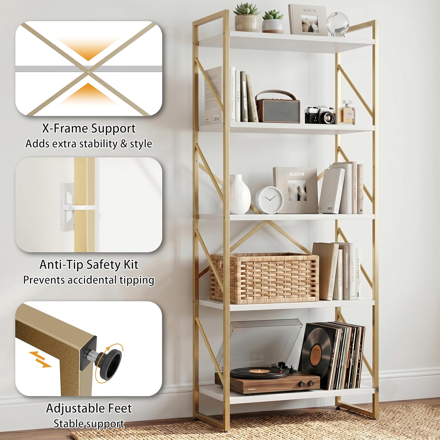 رف كتب طويل من 5 طبقات، رف تخز - مراجعة Bookshelf 5 Tier وسعره