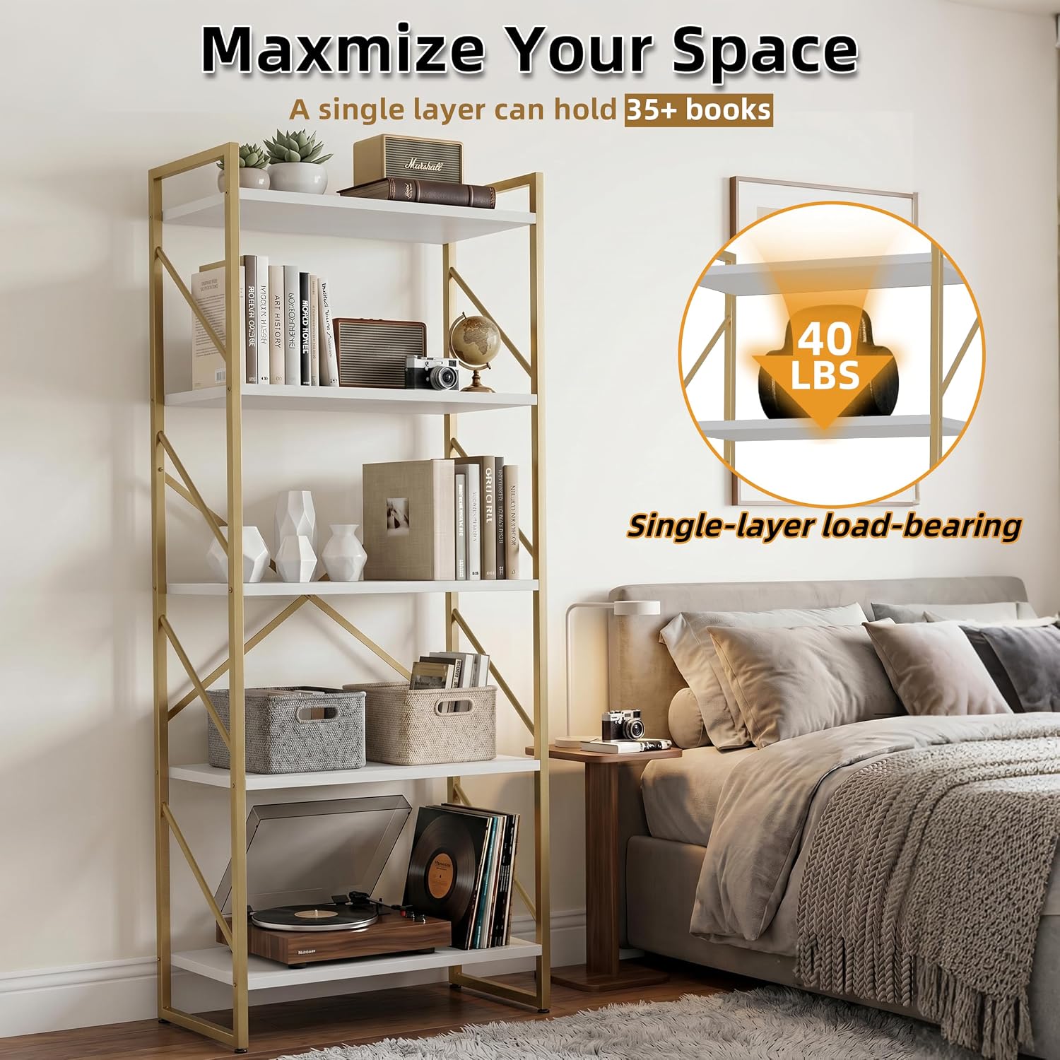 رف كتب طويل من 5 طبقات، رف تخز - مراجعة Bookshelf 5 Tier وسعره