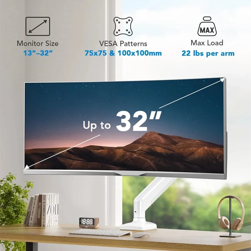 حامل شاشة أحادي عالمي يناسب ال - مراجعة Adjustable Monitor Mount وسعره