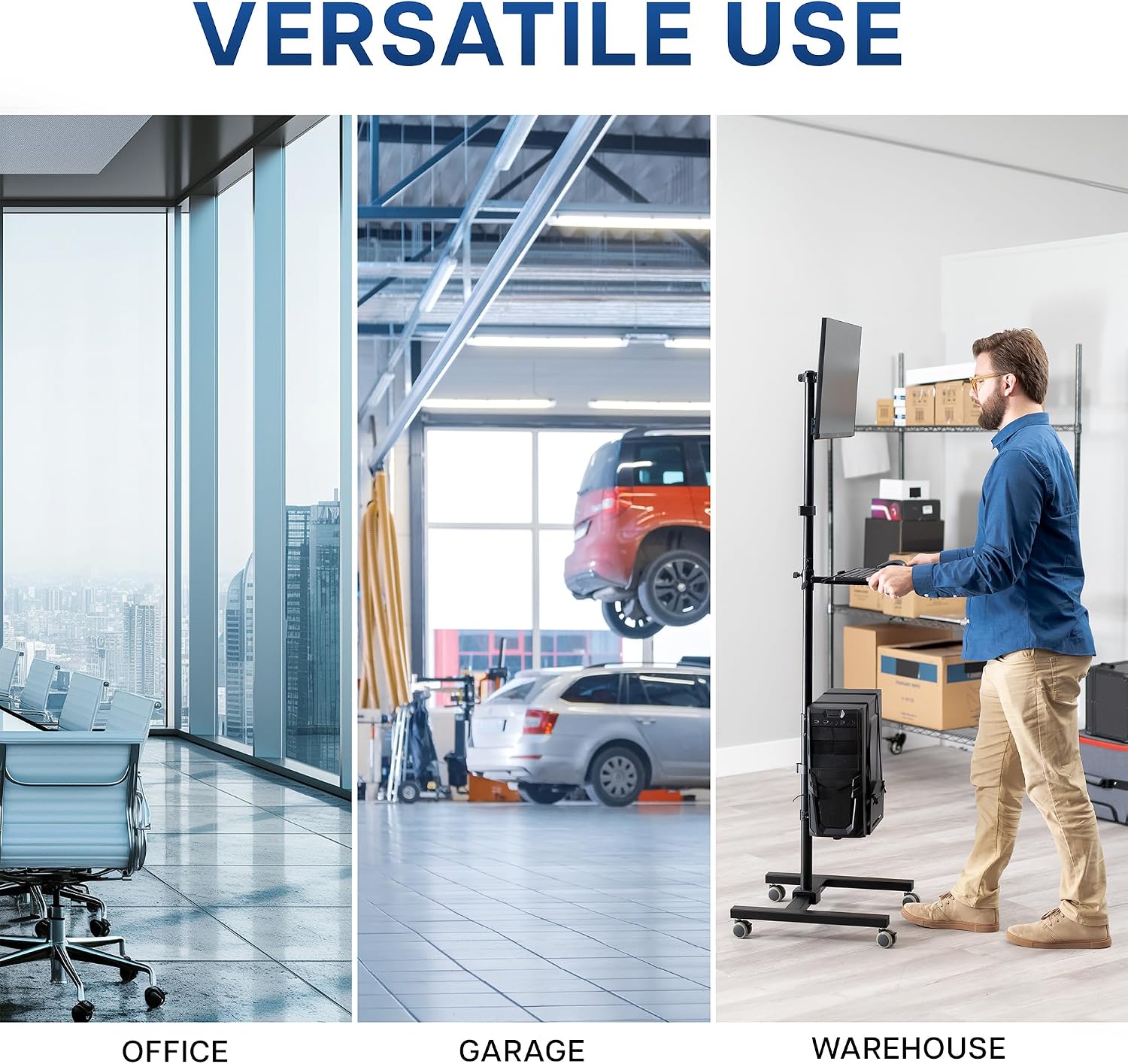 عربة كمبيوتر متحركة سوداء مع ح - مراجعة Adjustable Monitor Mount وسعره