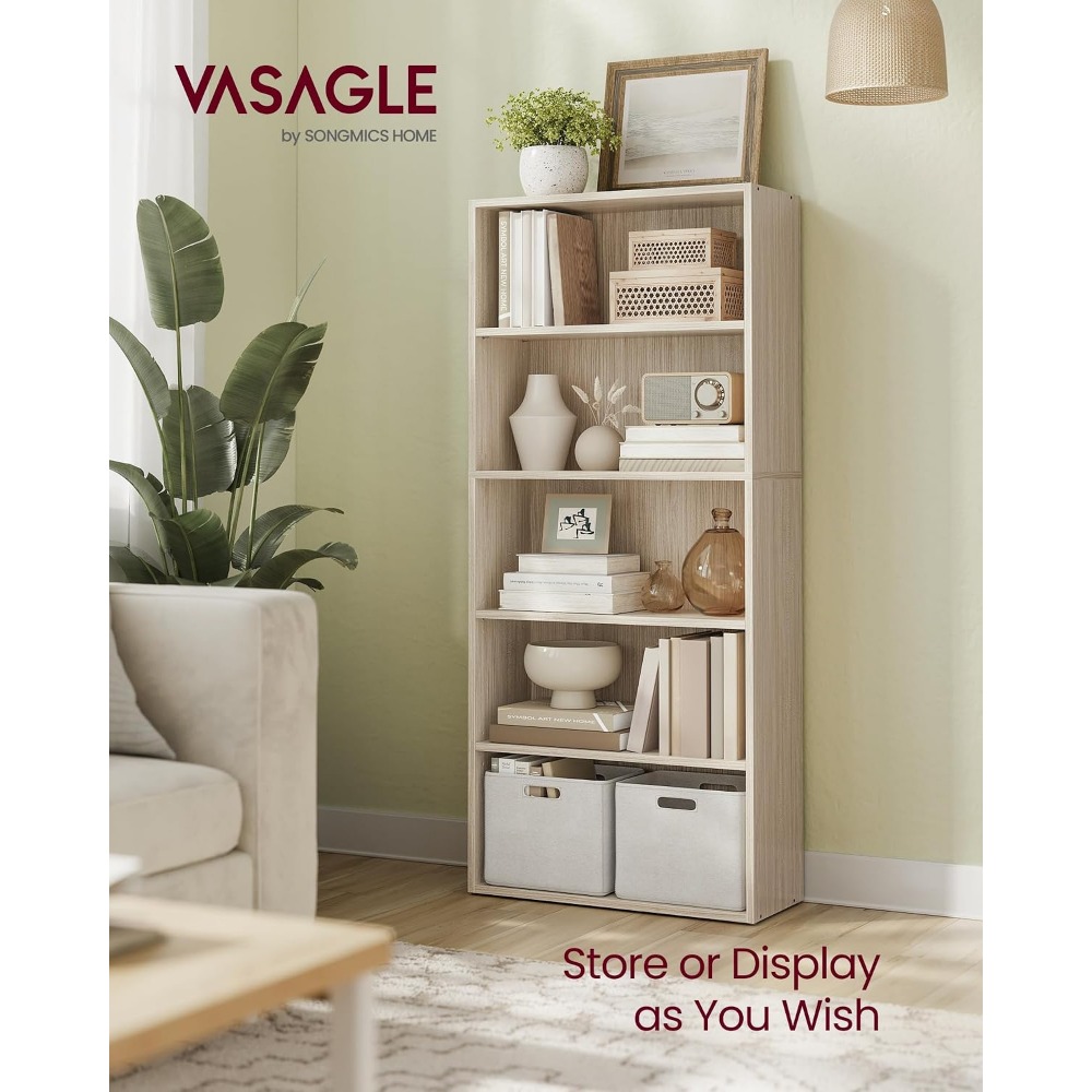 مجموعة VASAGLE CUSTOS - رف كتب - مراجعة Bookshelf 5 Tier وسعره