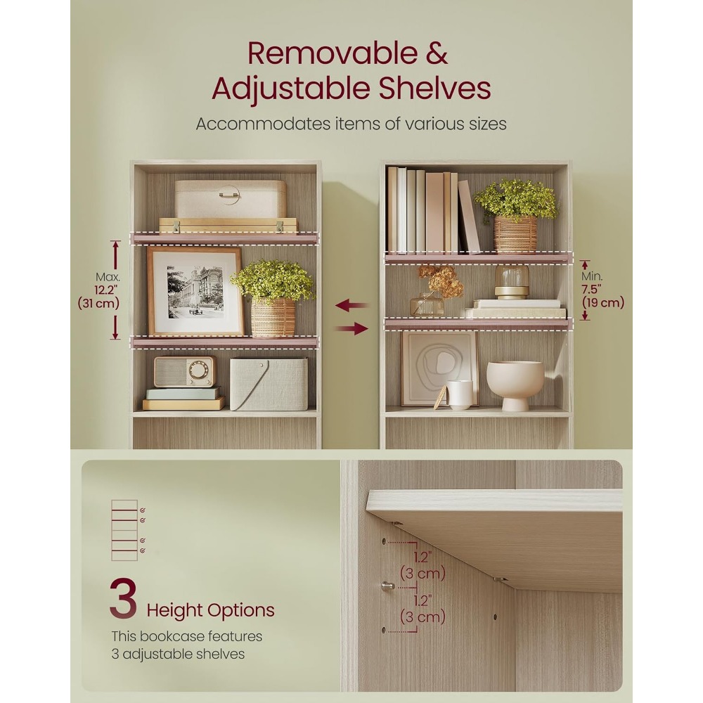 مجموعة VASAGLE CUSTOS - رف كتب - مراجعة Bookshelf 5 Tier وسعره