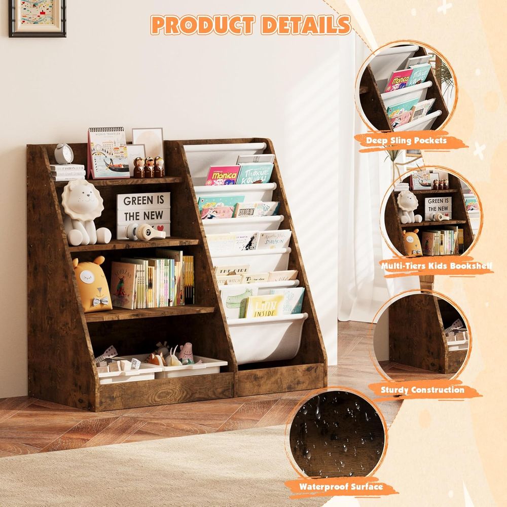 رف كتب خشبي للأطفال بأربعة مست - مراجعة Bookshelf 5 Tier وسعره