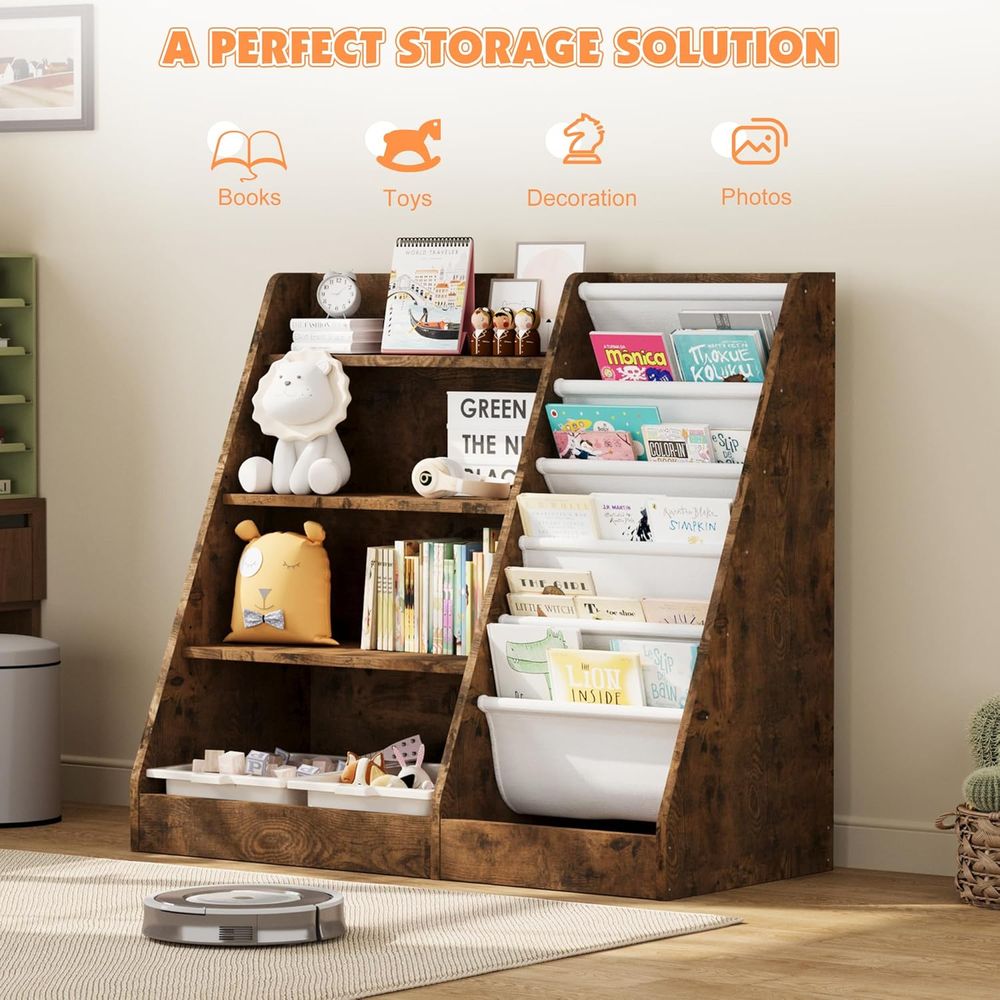 رف كتب خشبي للأطفال بأربعة مست - مراجعة Bookshelf 5 Tier وسعره